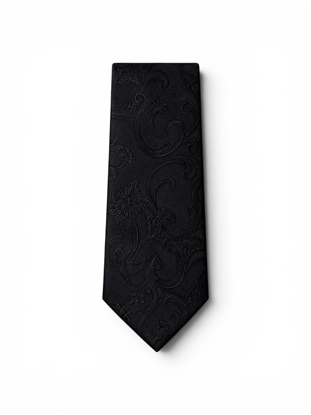 Versace Black Floral Jacquard Tie - , Men's Accessory